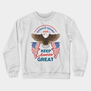 Donald Trump 2020 - Keep America Great - Eagle with US Flag Crewneck Sweatshirt